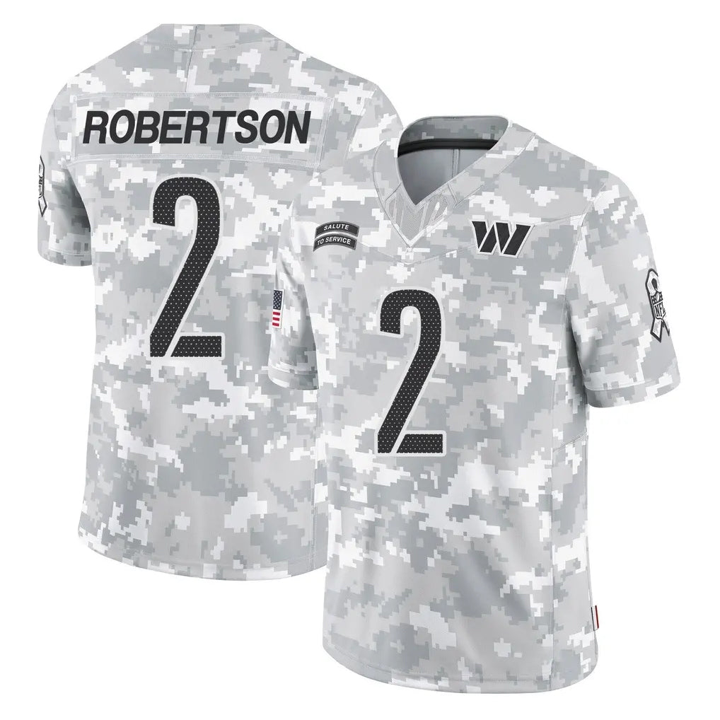 W.Commanders #2 Amik Robertson Player Arctic Camo Limited Salute To Service Home Game Odoa Stitched Jerseys
