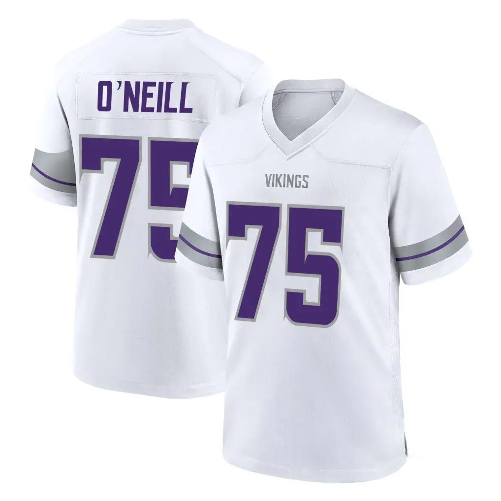M.Vikings #75 Brian O'Neill Player White Alternate Home Game Odoa Stitched Jerseys
