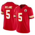 KC.Chiefs #5 Mansoor Delane Player Red Limited Vapor F.U.S.E. Home Game Odoa Stitched Jerseys