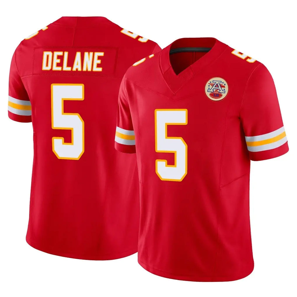 KC.Chiefs #5 Mansoor Delane Player Red Limited Vapor F.U.S.E. Home Game Odoa Stitched Jerseys