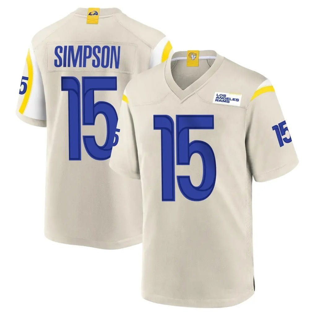 LA.Rams #15 Ty Simpson Player Bone Home Game Odoa Stitched Jerseys