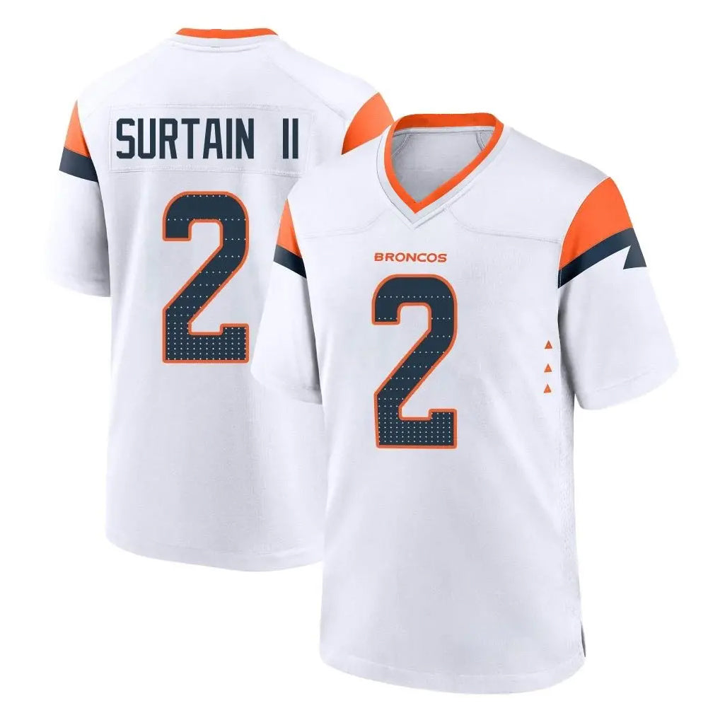 D.Broncos #2 Pat Surtain II Player White Home Game Odoa Stitched Jerseys