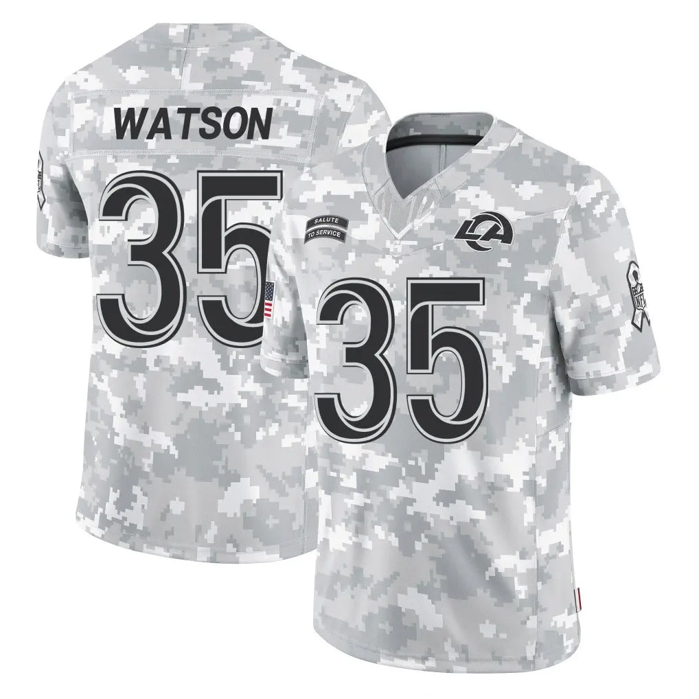 LA.Rams #35 Jaylen Watson Player Arctic Camo Salute To Service Limited Game Odoa Stitched Jerseys