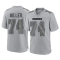 LV.Raiders #74 Kolton Miller Player Gray Atmosphere Fashion Limited Game Odoa Stitched Jerseys