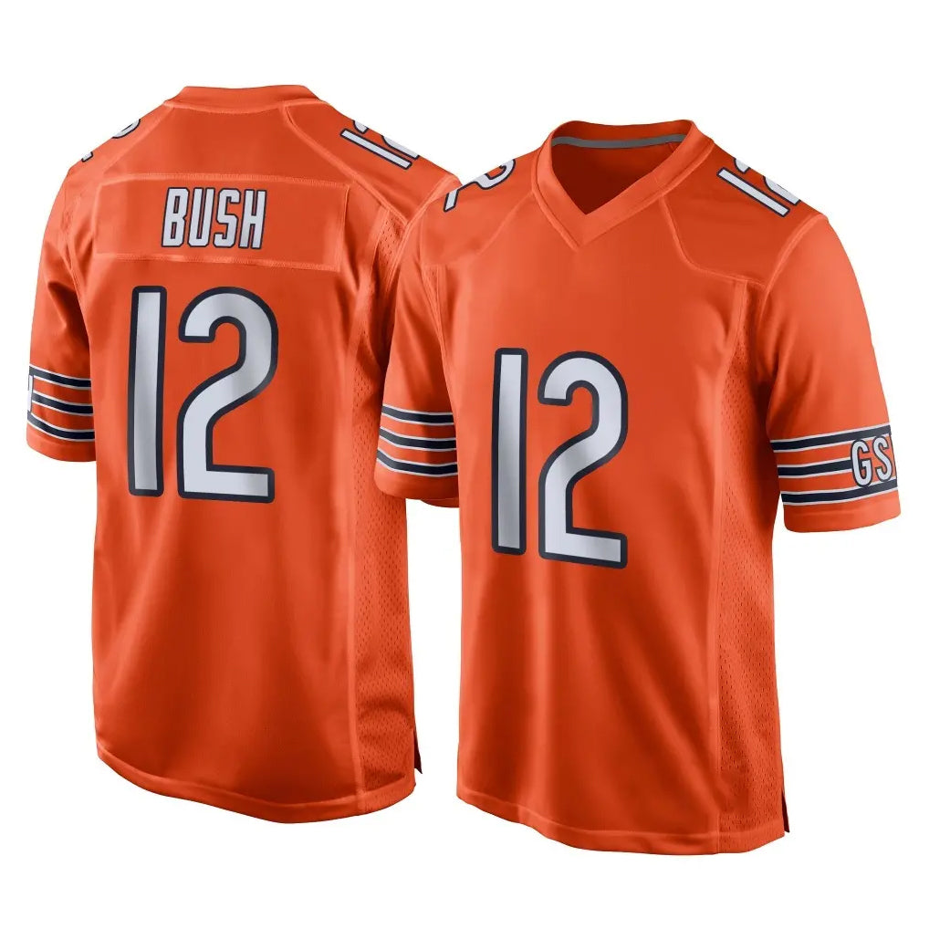 C.Bears #12 Devin Bush Player Orange Home Game Odoa Stitched Jerseys