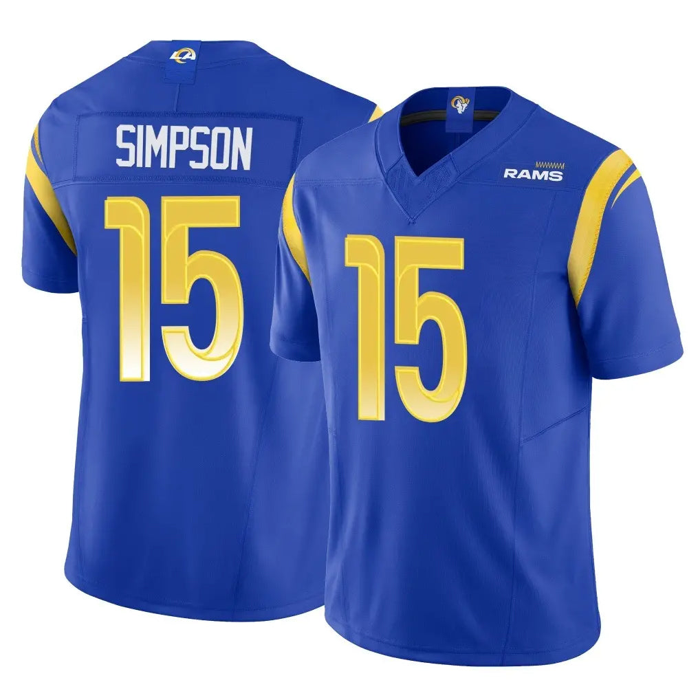 LA.Rams #15 Ty Simpson Player Royal Limited Vapor F.U.S.E. Home Game Odoa Stitched Jerseys