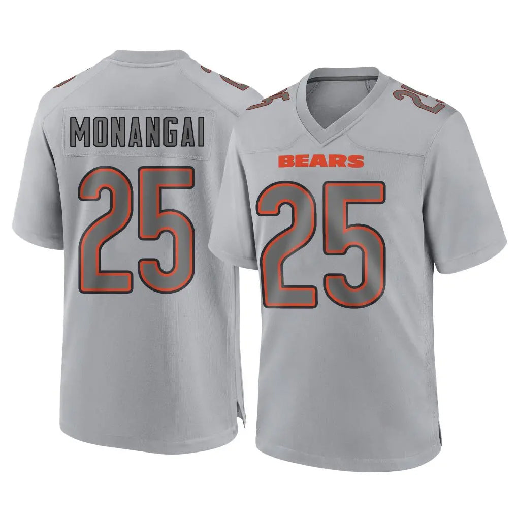 C.Bears #25 Kyle Monangai Player Gray Atmosphere Fashion Game Odoa Stitched Jerseys