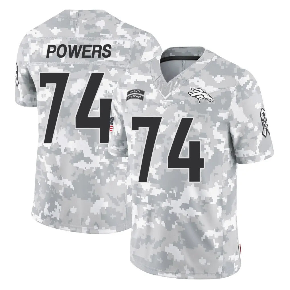D.Broncos #74 Ben Powers Player Arctic Camo Salute To Service Limited Odoa Stitched Jerseys
