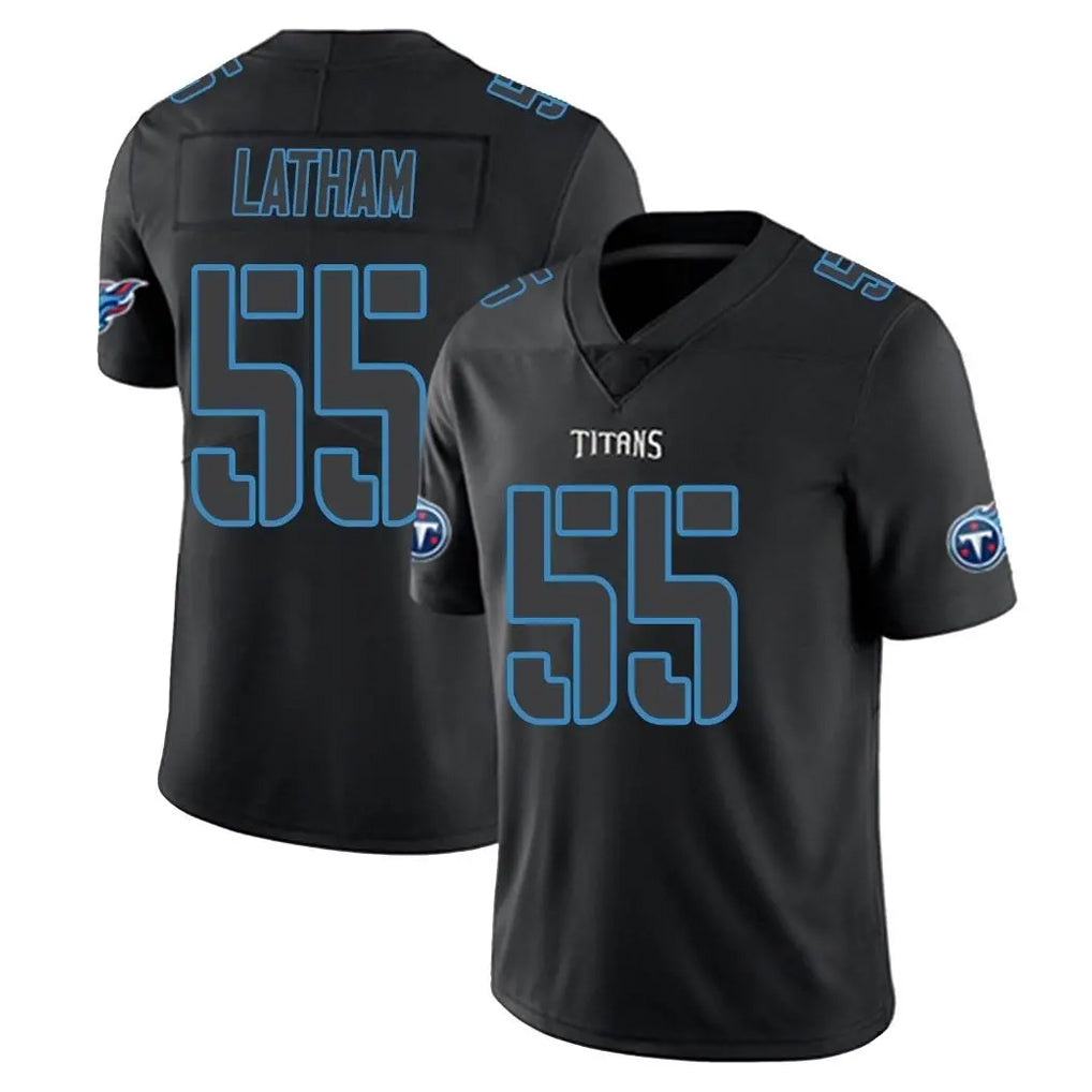 T.Titans #55 JC Latham Player Black Impact Limited Home Game Odoa Stitched Jerseys