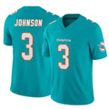 M.Dolphins #3 Chris Johnson Player Aqua Limited Vapor F.U.S.E. Home Game Odoa Stitched Jerseys