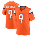 D.Broncos #9 Talanoa Hufanga Player Orange Home Game Odoa Stitched Jerseys