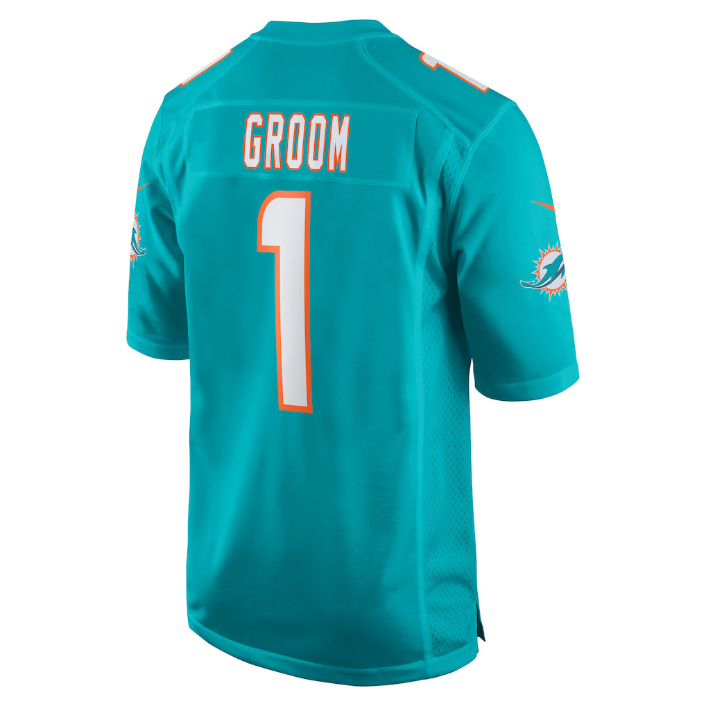 Odoa M.Dolphins #1 Groom Aqua Game Jersey