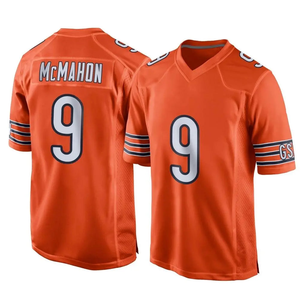 C.Bears #9 Jim McMahon Player Orange Home Game Odoa Stitched Jerseys
