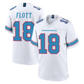 T.Titans #18 Cor'Dale Flott Player White 2026 Game Home Odoa Stitched Jerseys