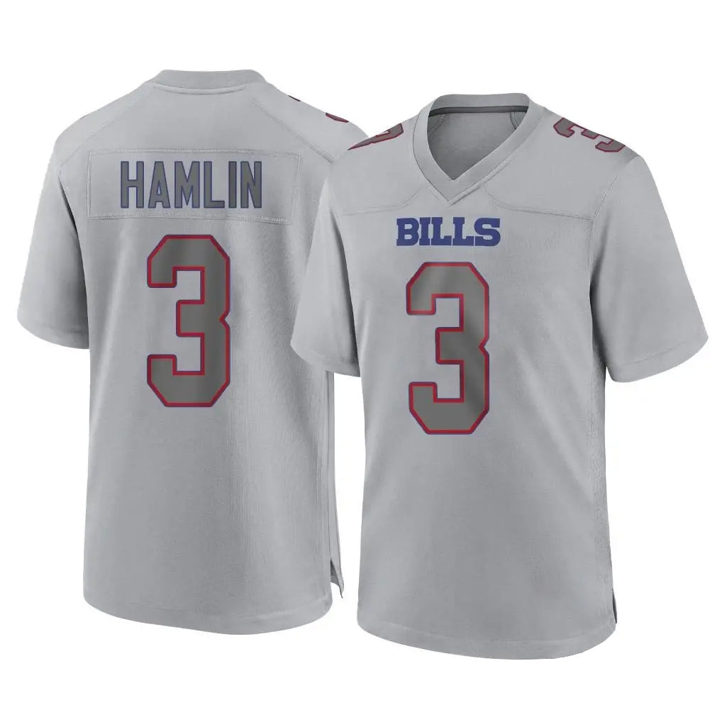 B.Bills #3 Damar Hamlin Player Gray Home Game Odoa Stitched Jerseys