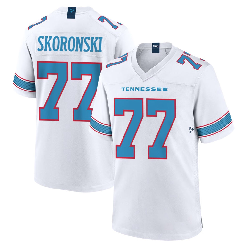 T.Titans #77 Peter Skoronski Player White 2026 Game Home Odoa Stitched Jerseys