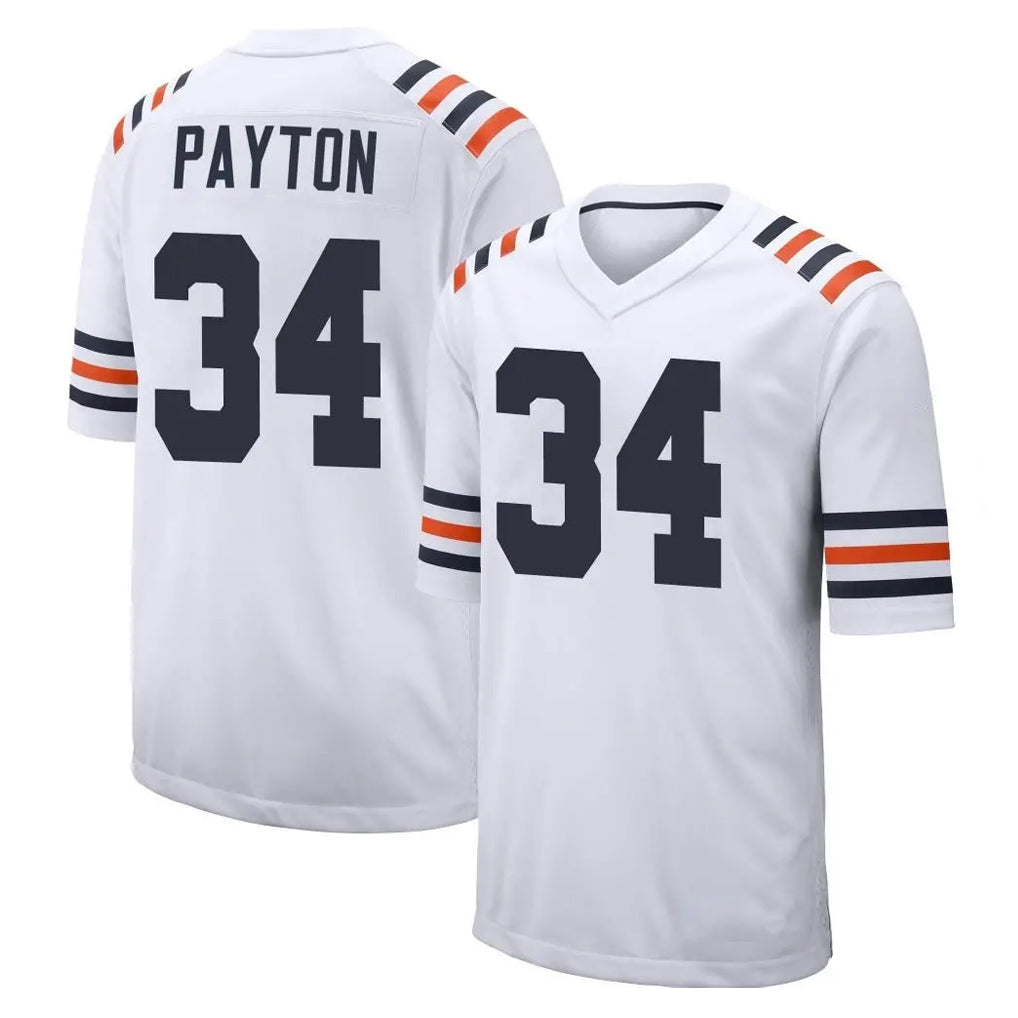 C.Bears #34 Walter Payton Player White Classic Home Game Odoa Stitched Jerseys