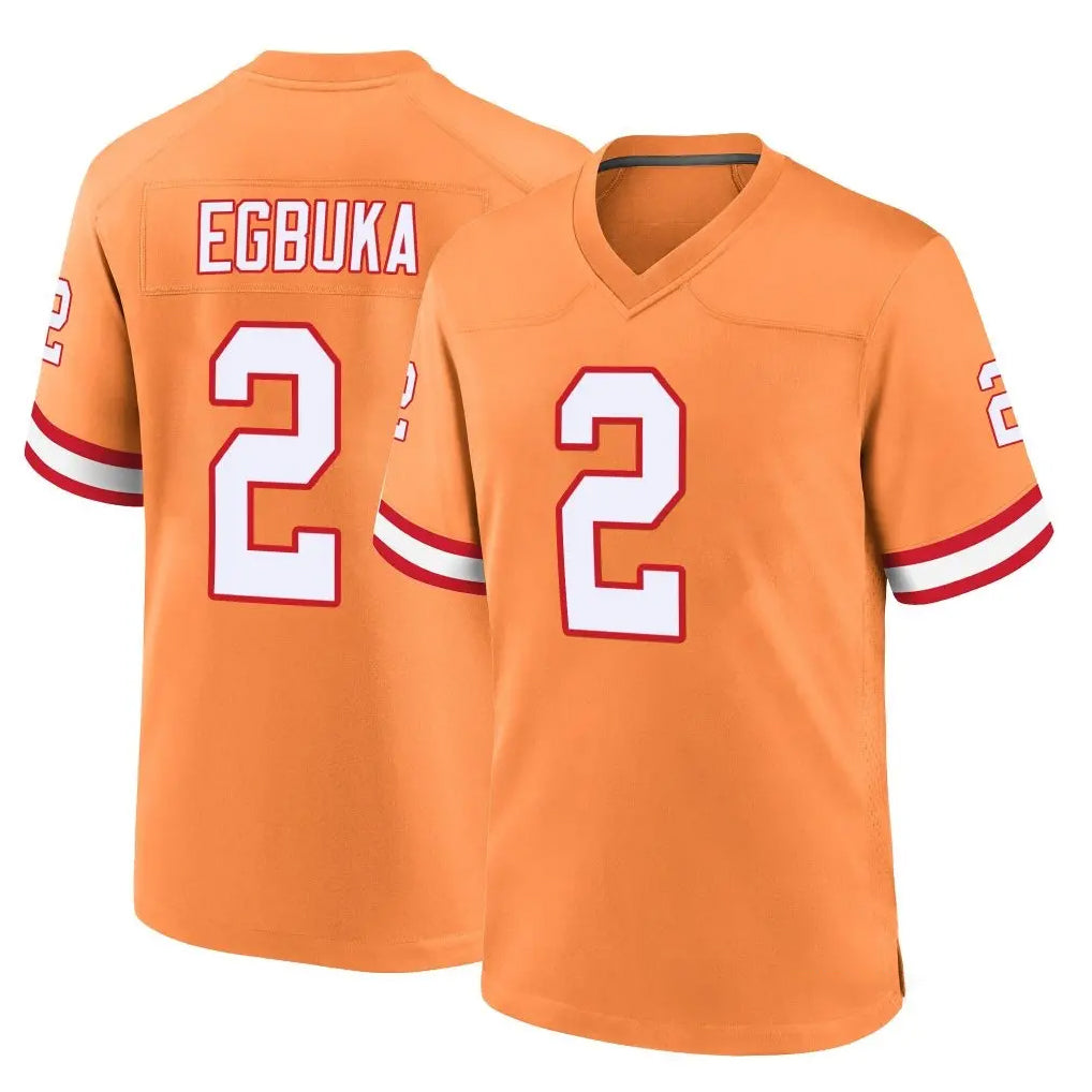 TB.Buccaneers #2 Emeka Egbuka Player Orange Throwback Home Game Odoa Stitched Jerseys