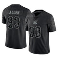 C.Bengals #93 Jonathan Allen Player Black Reflective Limited Game Odoa Stitched Jerseys