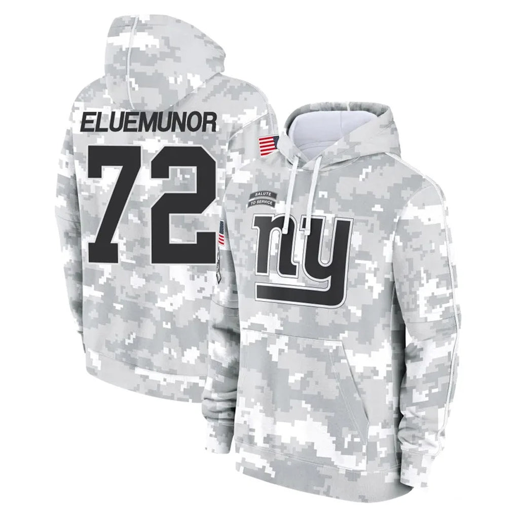NY.Giants #72 Jermaine Eluemunor Player Arctic Camo Salute to Service Pullover Hoodies Limited Game Odoa Stitched Jerseys