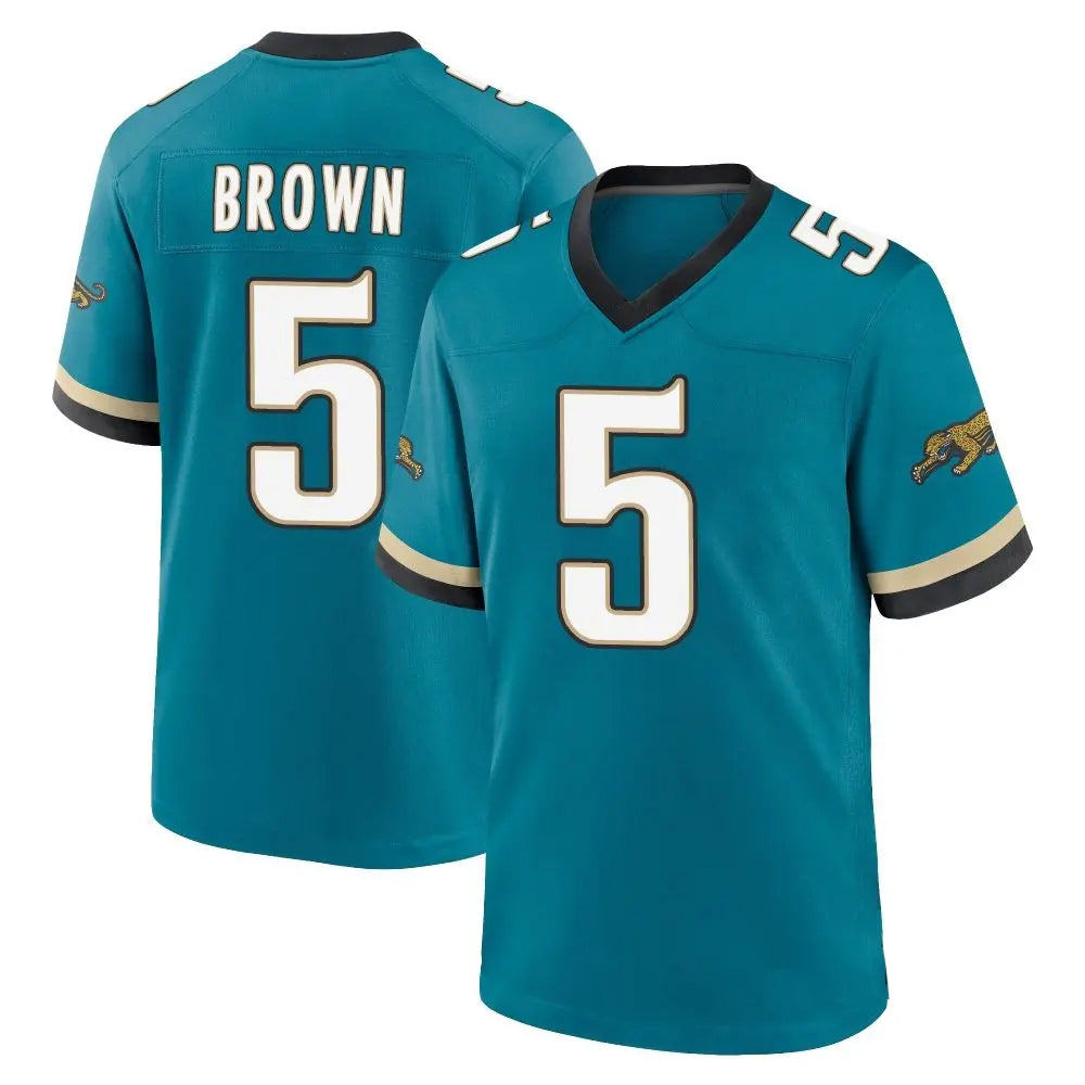 Odoa J.Jaguars #5 Dyami Brown Teal Team Game Jersey