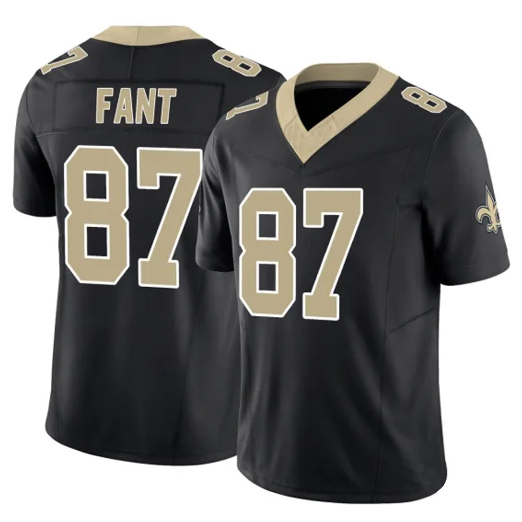 NO.Saints #87 Noah Fant Player Black Limited Vapor F.U.S.E. Home Game Odoa Stitched Jerseys