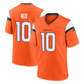 D.Broncos #10 Bo Nix Player Orange Home Game Odoa Stitched Jerseys