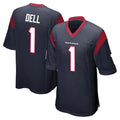 H.Texans #1 Tank Dell Player Navy Home Game Odoa Stitched Jerseys