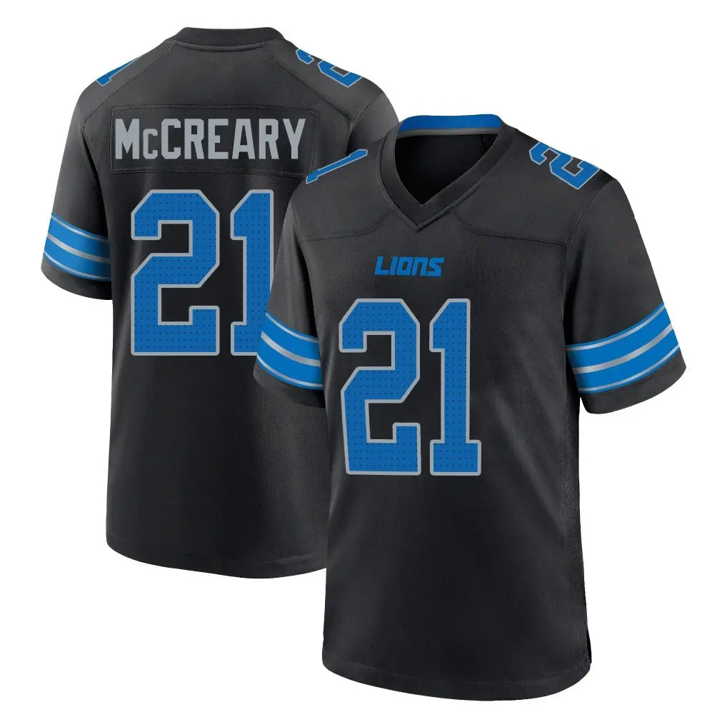 D.Lions #21 Roger McCreary Player Black Alternate Home Game Odoa Stitched Jerseys