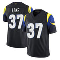 LA.Rams #37 Quentin Lake Player Black Midnight Rivalries Collection Limited Home Game Odoa Stitched Jerseys