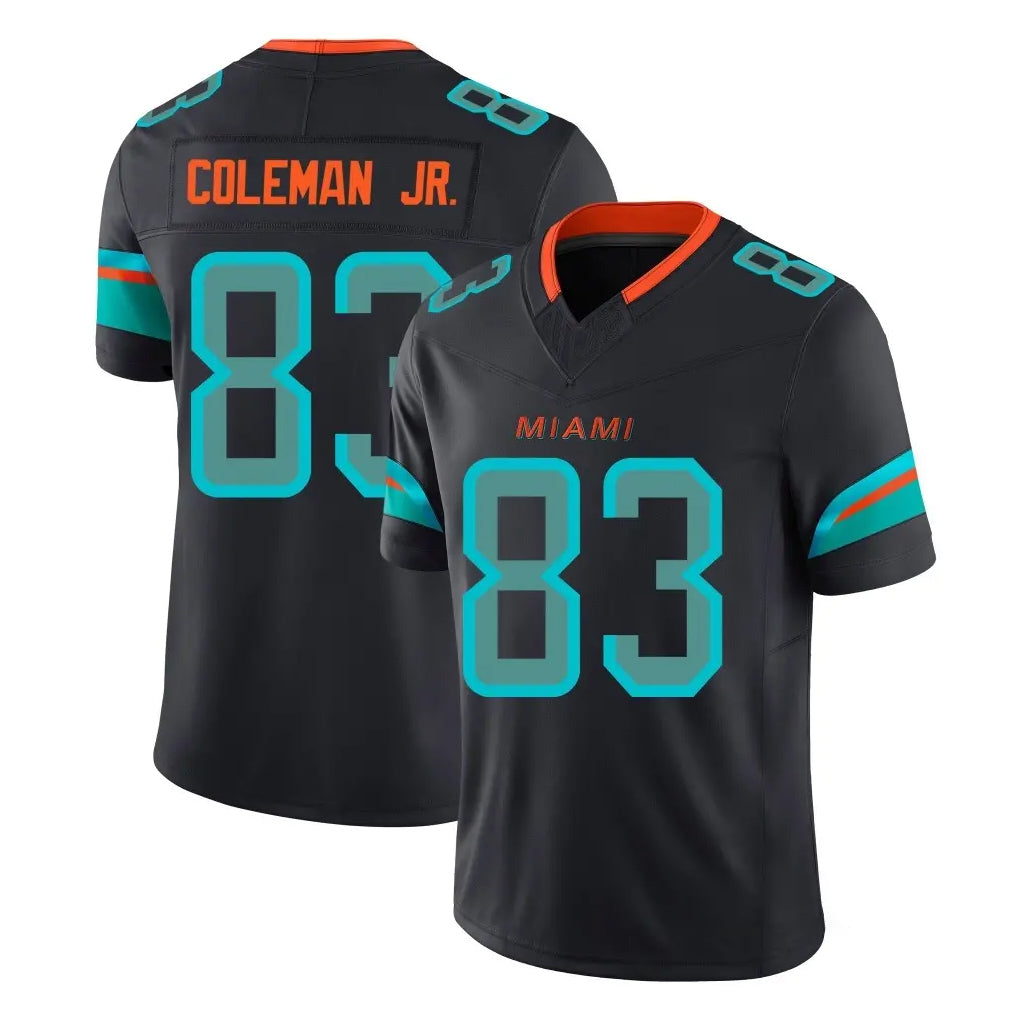 M.Dolphins #83 Kevin Coleman Jr. Player Black Limited Pitch Rivalries Collection Home Game Odoa Stitched Jerseys