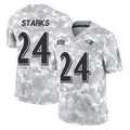 B.Ravens #24 Malaki Starks Player Arctic Camo Salute to Service Limited Odoa Stitched Jerseys