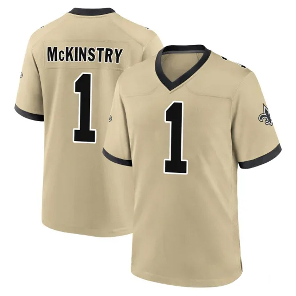 NO.Saints #1 Kool-Aid McKinstry Player Gold Home Game Odoa Stitched Jerseys