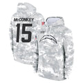 LA.Chargers #15 Ladd McConkey Player Arctic Camo Salute to Service Hoodies Limited Game Odoa Stitched Jerseys