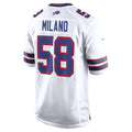 Odoa B.Bills #58 Matt Milano White Away Game Player Jersey