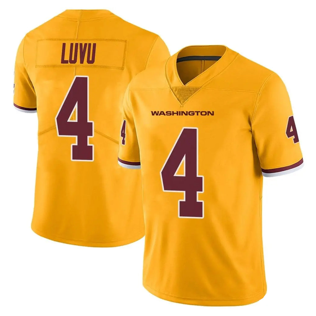 W.Commanders #4 Frankie Luvu Player Gold Limited Color Rush Home Game Odoa Stitched Jerseys