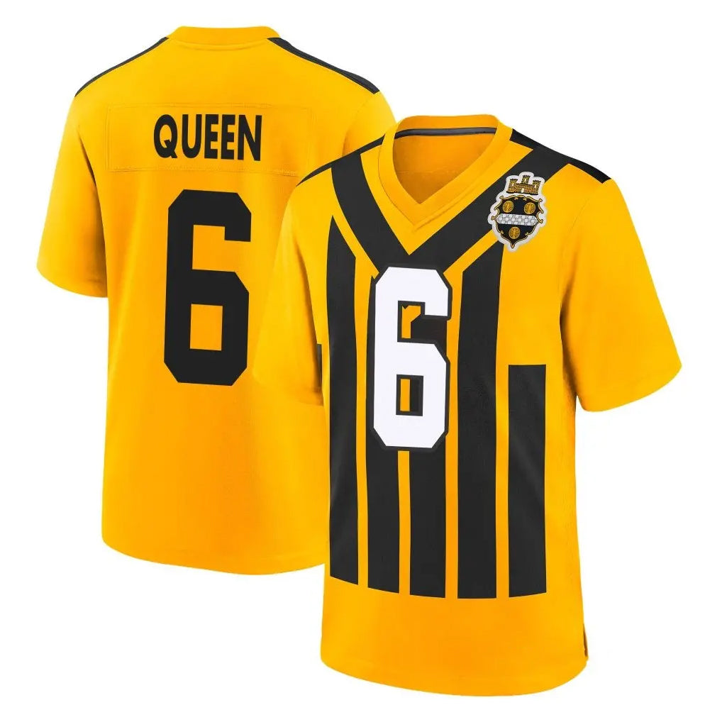 P.Steelers #6 Patrick Queen Player Gold Limited 1933 Throwback Home Game Odoa Stitched Jerseys
