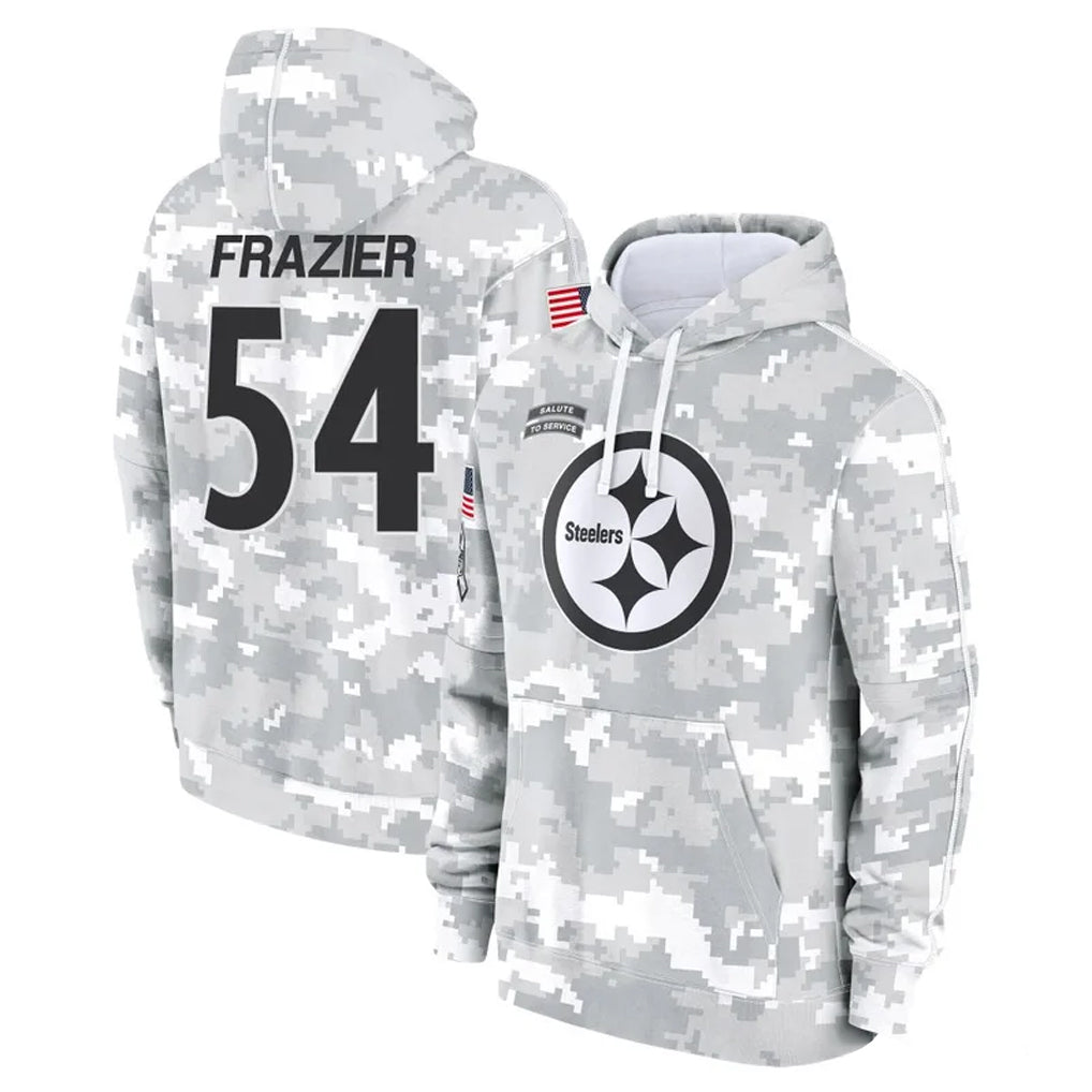 P.Steelers #54 Zach Frazier Player Arctic Camo Limited Salute to Service Pullover Hoodies Game Odoa Stitched Jerseys