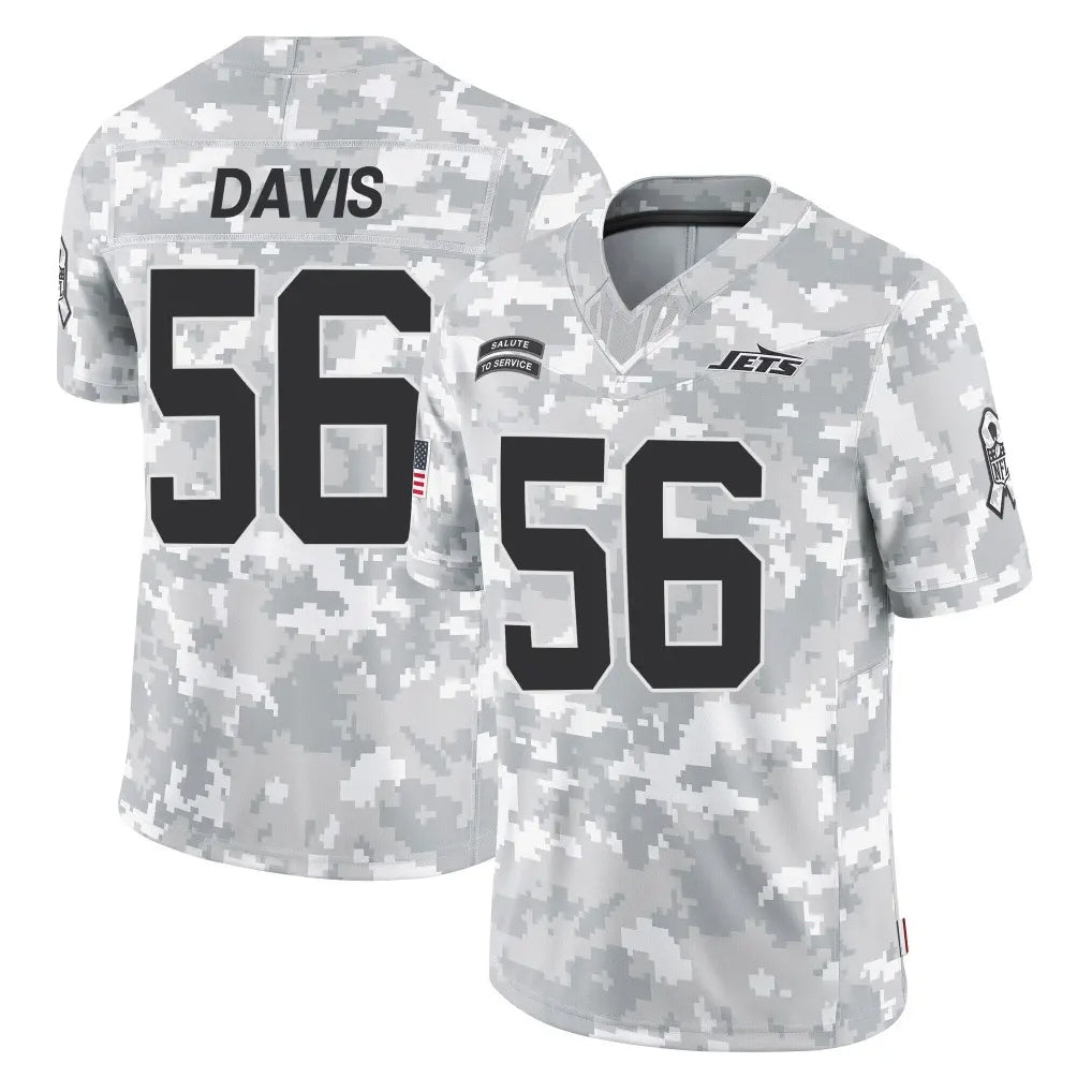NY.Jets #56 Demario Davis Player Arctic Camo Salute to Service Limited Game Odoa Stitched Jerseys