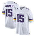 M.Vikings #15 Dallas Turner Player White Home Game Odoa Stitched Jerseys