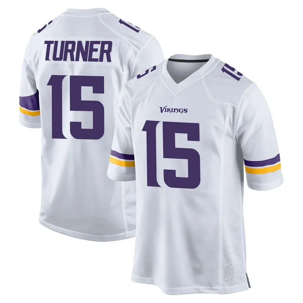 M.Vikings #15 Dallas Turner Player White Home Game Odoa Stitched Jerseys