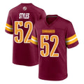 W.Commanders #52 Sonny Styles Player Burgundy Home Game Odoa Stitched Jerseys