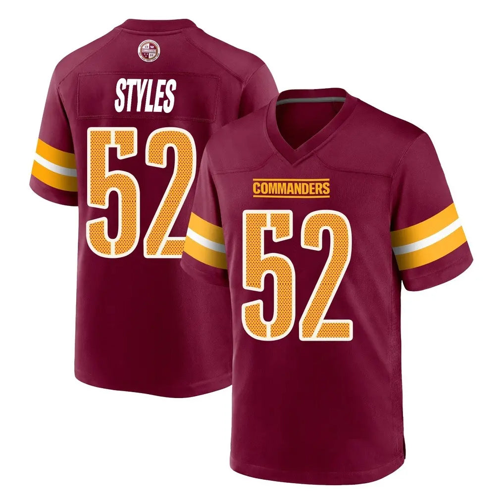 W.Commanders #52 Sonny Styles Player Burgundy Home Game Odoa Stitched Jerseys