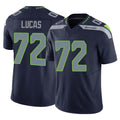 S.Seahawks #72 Abraham Lucas Player Navy Limited Vapor F.U.S.E. Home Game Odoa Stitched Jerseys
