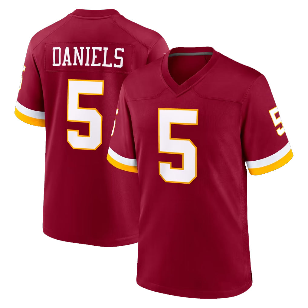W.Commanders #5 Jayden Daniels Player Burgundy Game Home Odoa Stitched Jerseys