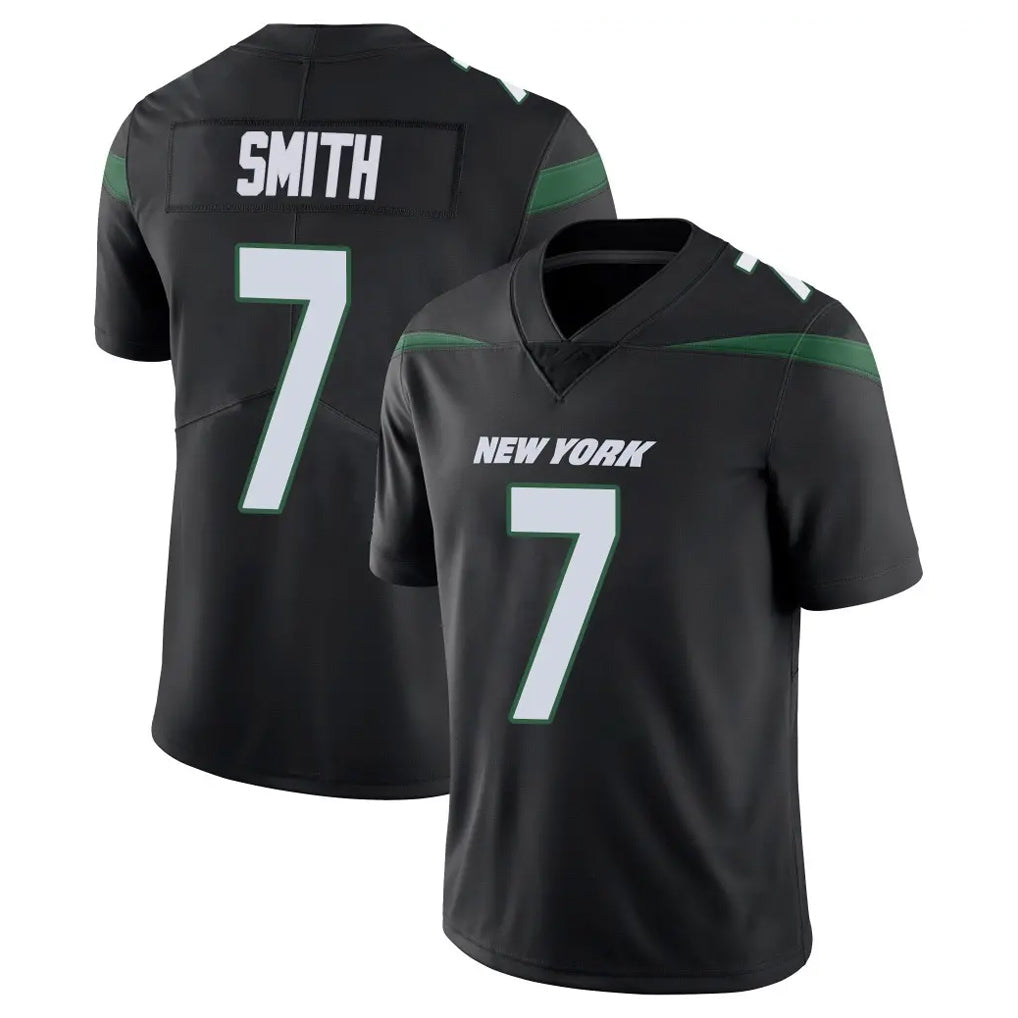NY.Jets #7 Geno Smith Player Stealth Black Limited Vapor Home Game Odoa Stitched Jerseys