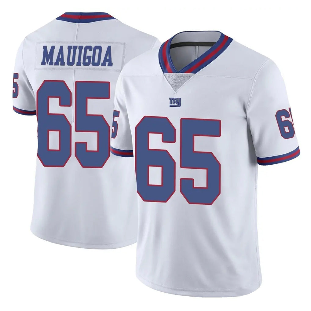 NY.Giants #65 Francis Mauigoa Player White Color Rush Home Game Odoa Stitched Jerseys