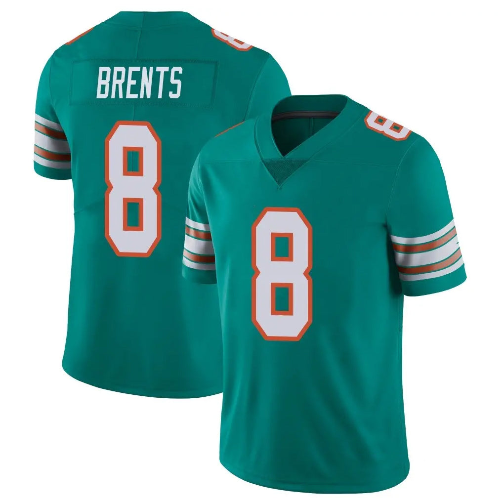 M.Dolphins #8 JuJu Brents Player Aqua Limited Alternate Vapor Untouchable Home Game Odoa Stitched Jerseys