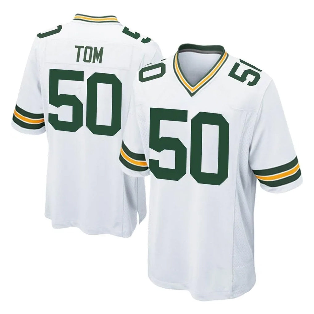 GB.Packers #50 Zach Tom Player White Home Game Odoa Stitched Jerseys