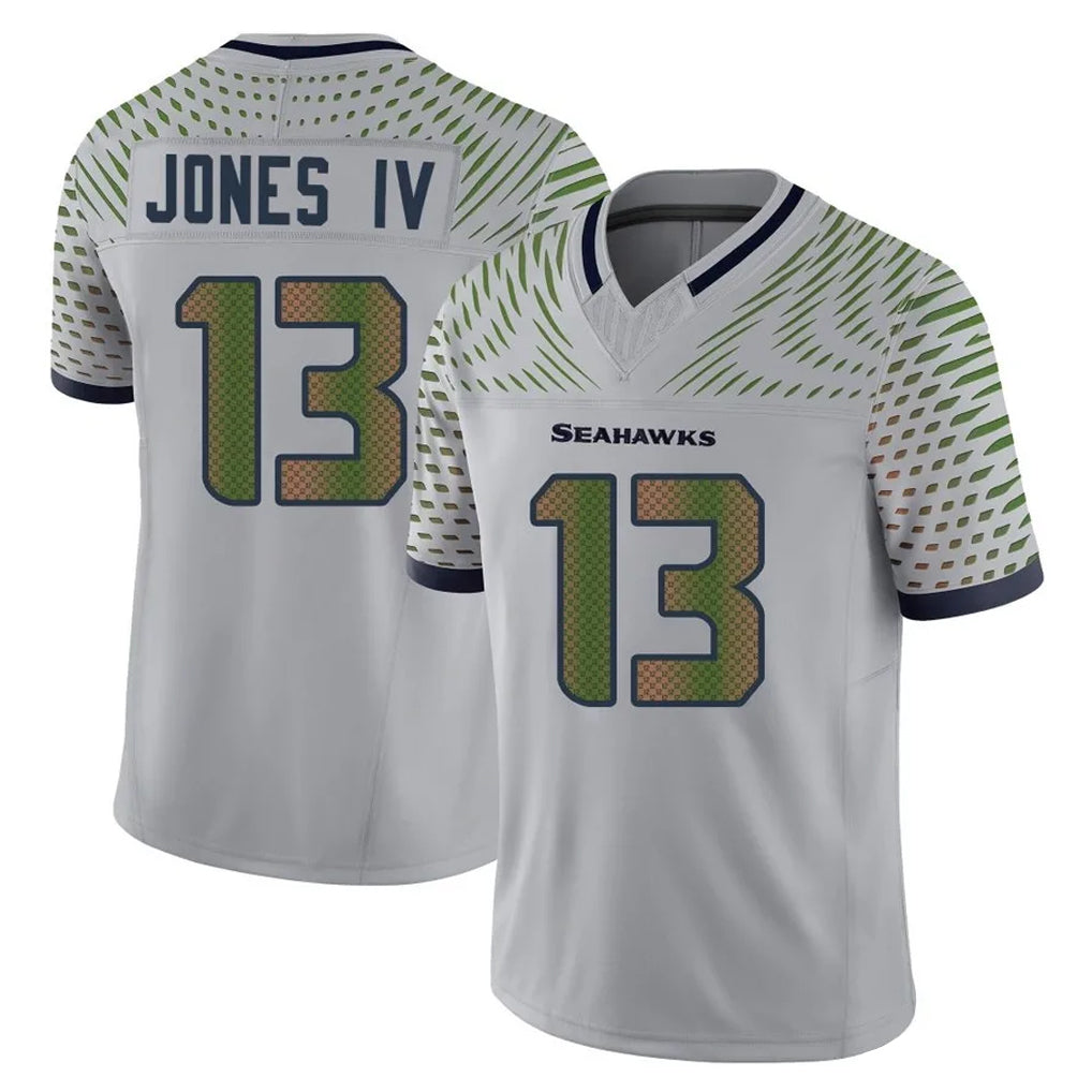 S.Seahawks #13 Ernest Jones IV Player Grey Limited 2025 Rivalries Collection Home Game Odoa Stitched Jerseys